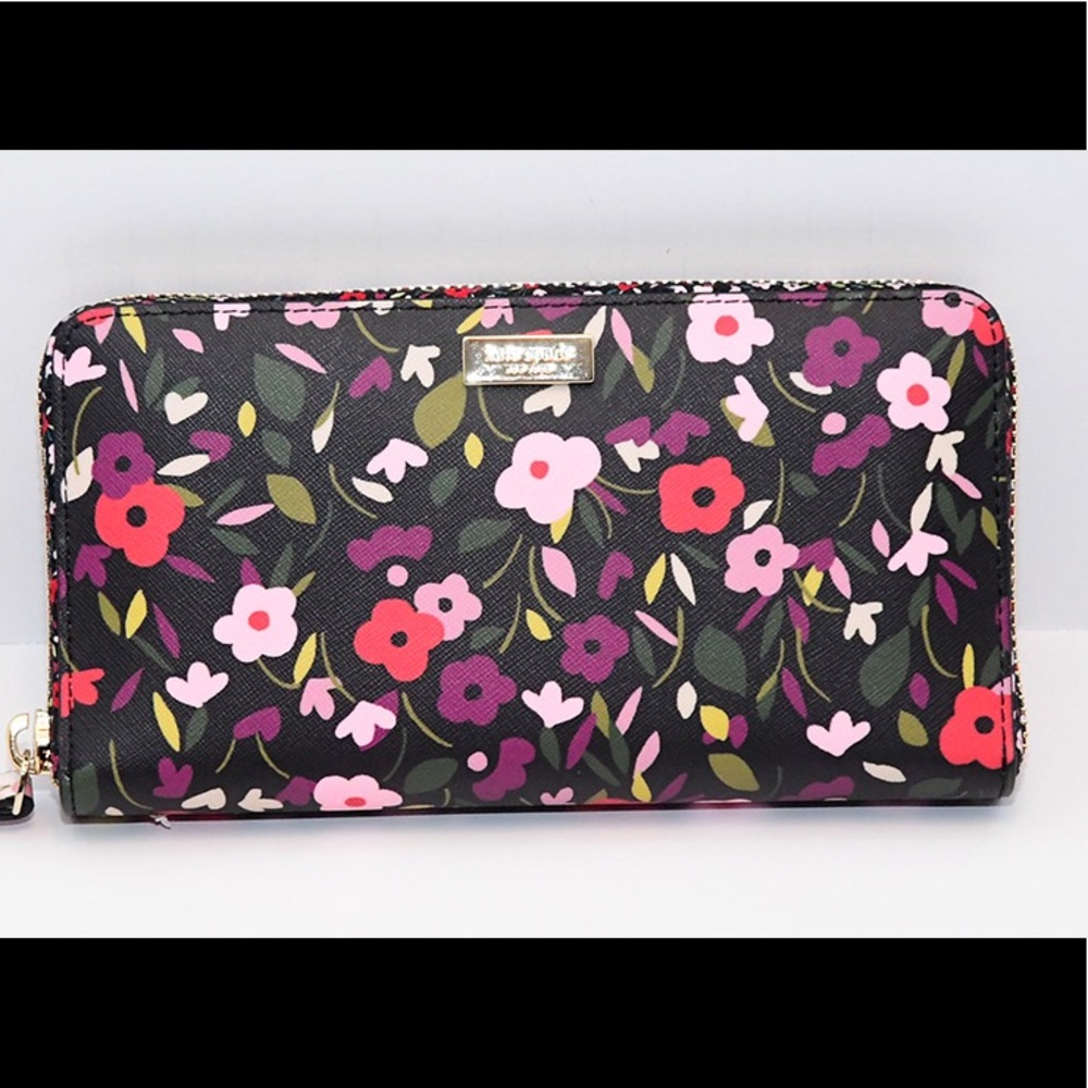 🌺 Kate Spade Laurel Way Floral Zip Wallet